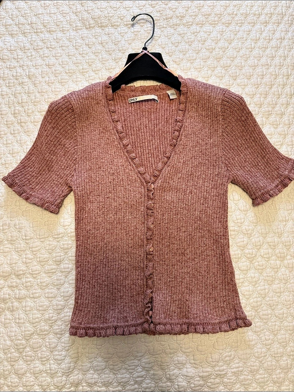 ONLY Pink V-Neck Knit Top Like New